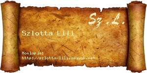 Szlotta Lili névjegykártya