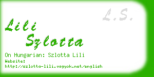 lili szlotta business card
